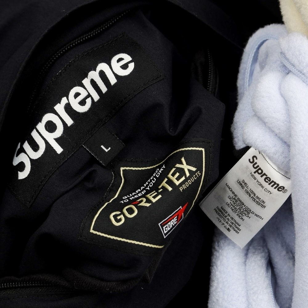 【中古】シュプリーム Supreme 2022年春夏 GORE-TEX Reversible Polartec Lined Jacket リバーシブル ナイロンシェル フリースジャケット ブラックxアイボリーxライトブルー【サイズL】【メンズ】-6