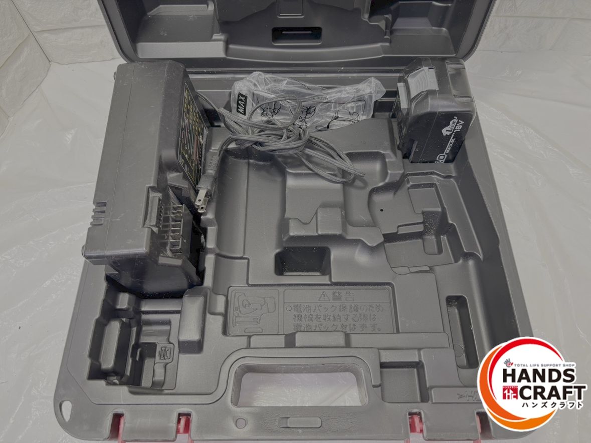 ▽ MAX TJ-25 4J j充電式25mmタッカ 18V バッテリー×1 充電器×1 ケース付