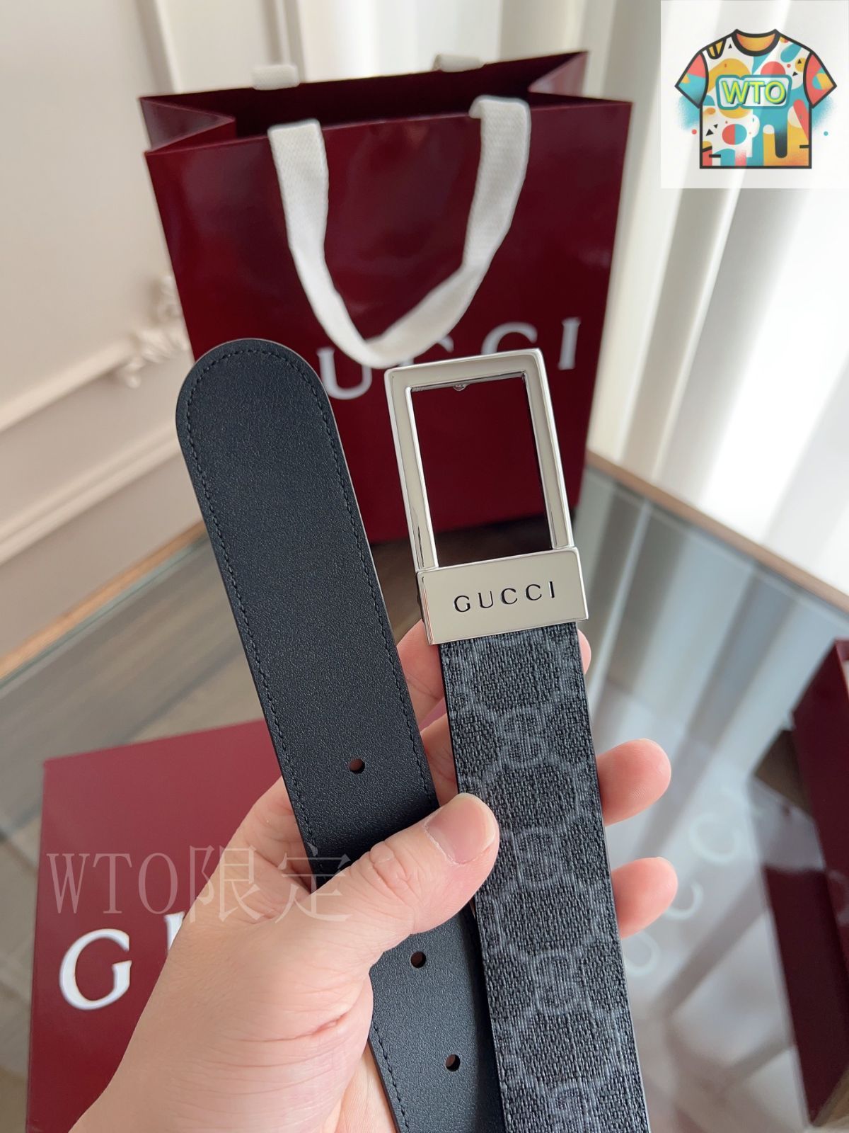 今日特価】Gucci スクエアバックルニューベルト-3 - メルカリ