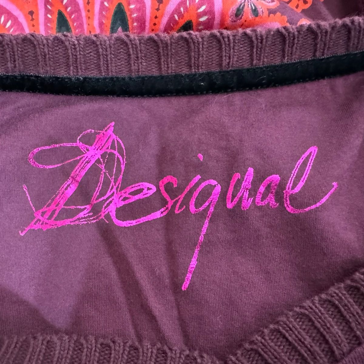 Desigual(デシグアル) 長袖カットソー サイズS レディース美品  - パープル×オレンジ×マルチ