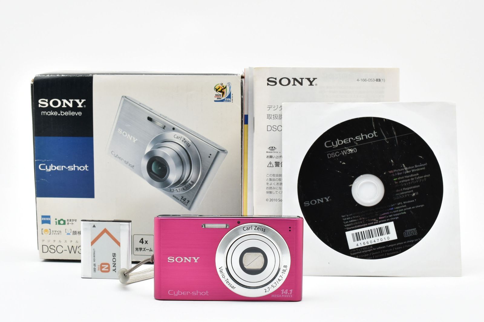 ソニー Sony Cyber-shot DSC-W320 ピンクローズ 4x 光学ズーム コンパクト デジタル カメラ デジカメ コンデジ A0587