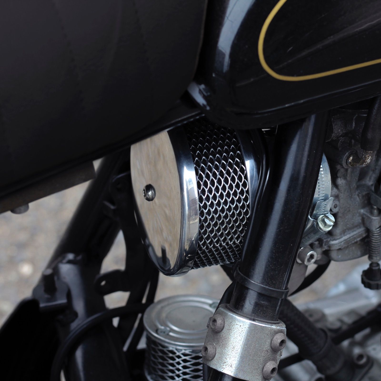シングルキャブ用 新型オールドタイプエアクリーナー (SR400/500