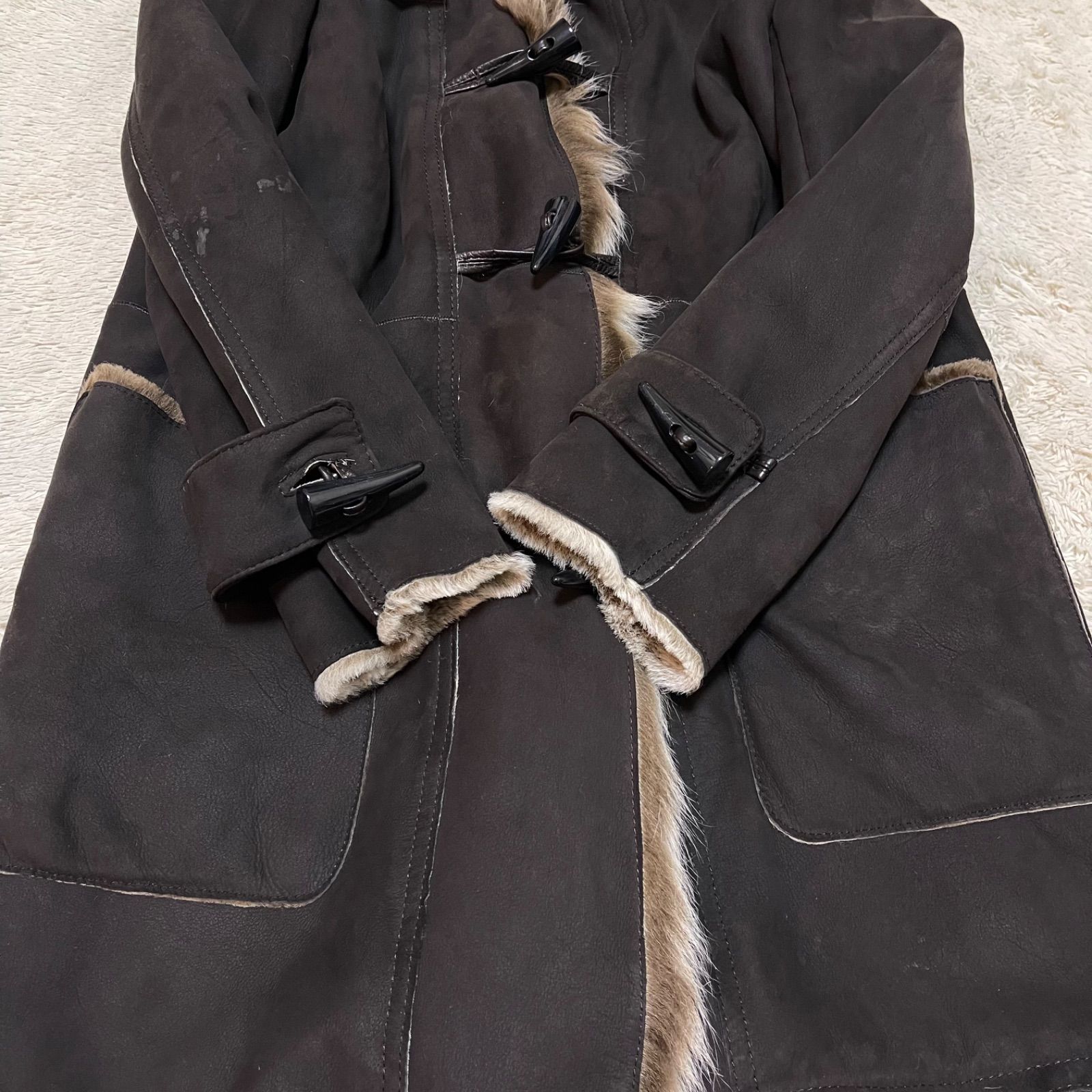 Sawyer リアルムートン　ダッフルコート  コヨーテリアルファー Deadstock 1990'S Sawyer of Napa Lambsskin (本革ムートン）Duffle