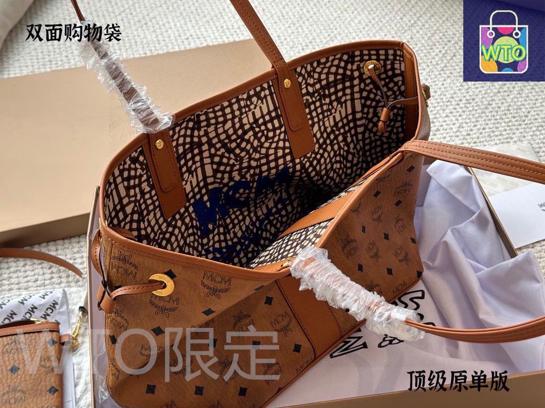 値下げ期間終了した為通常価格に戻します4/10 MADE IN MADA バック 今日特価】MCM Double-Sided Shopping Bag ダブルサイド