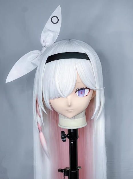 全頭マスク カツラ付き NO.1068 フルマスク ドール ヘッドロリータ人形 コスプレ マスク 仮装 着ぐるみ コスチューム 二次元