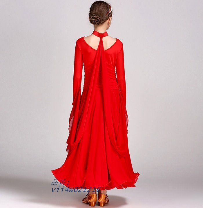 キッズラテンダンス タンゴ服 社交ダンス 子供ダンス衣装 衣装 モダンドレス ラテンドレス キッズ用 レッド ホワイト ブラック vii4w021216 LLC-HASEGAWATOSO_COM