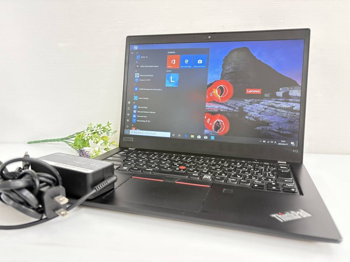 バッテリー良好 Lenovo ThinkPad X13 Gen1 20T3S54100 Core i5 10310U 1.7GHz|RAM 8GB|SSD 256GB 13.3インチ FHD Win10 動作品