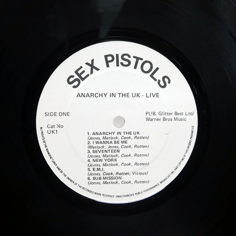 英 UK盤 SEX PISTOLS/ANARCHY IN THE UK LIVE/NOT ON LABEL (SEX