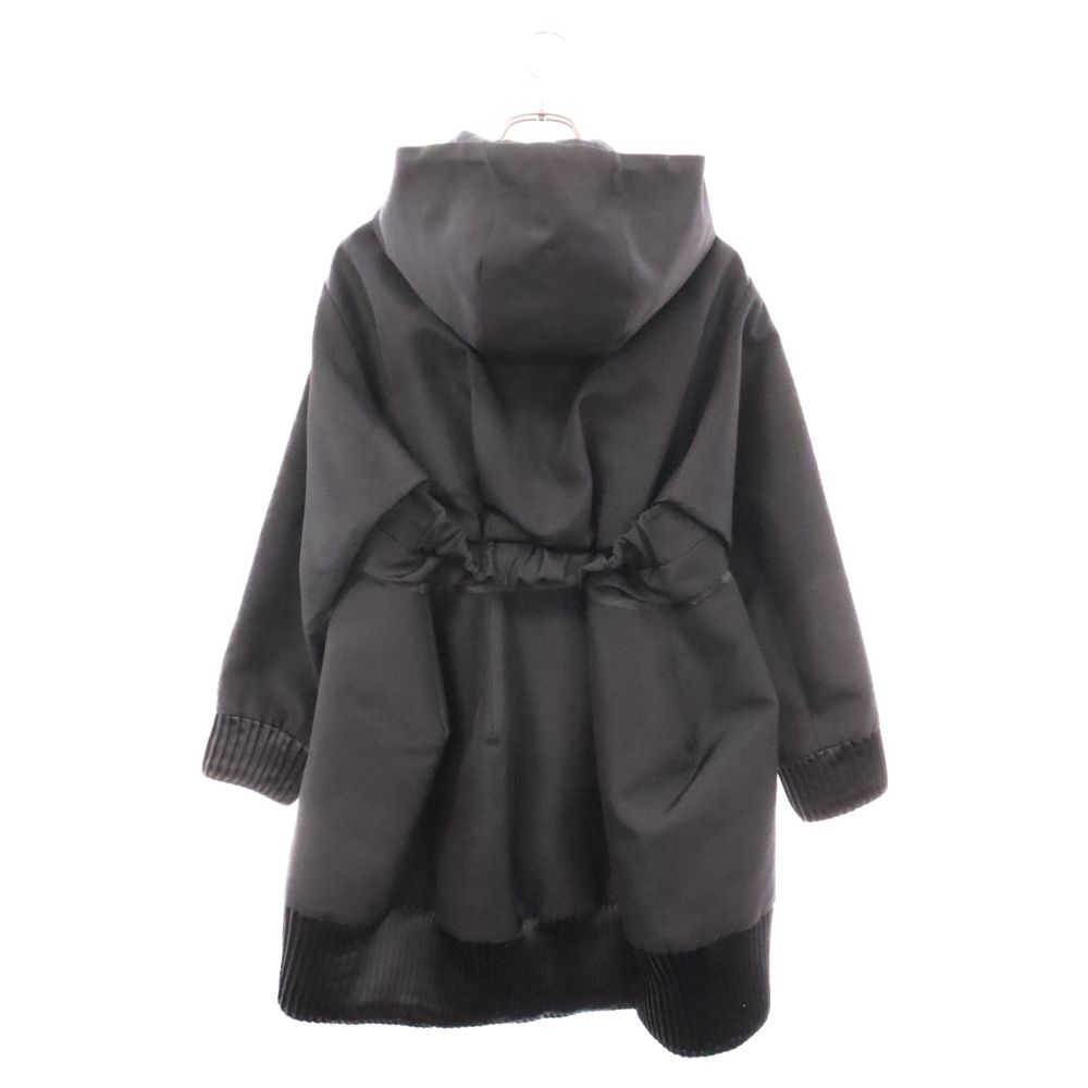 Sacai (サカイ) 22AW Silk Wool Hoodie 22-06316 シルク ウール ジップアップ フード コート ブラック  レディース - メルカリ