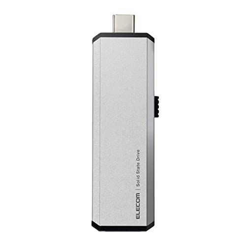 エレコム 外付けSSD 1TB USB3.2 Gen1 対応 PS5|PS4 メーカー動作 済 スライド式 Type-C-Type-A両対応 シルバー ESD-EWA1000GSV