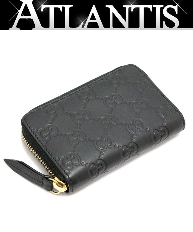 グッチ GUCCI グッチシマ コインケース カードケース レザー 黒 447939 70933