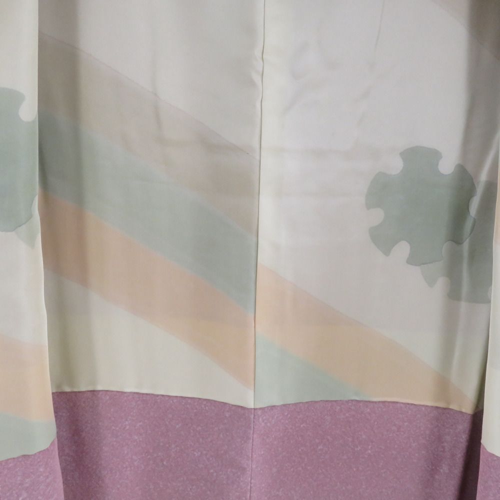 道行 薄ピンク色 タタキ染め 正絹 着物コート 和装用 ちりよけ 身丈94cm 【キモノオフ野々市若松店】 道行 薄ピンク色 タタキ染め 正絹 着物コート 和装用 ちりよけ 身丈