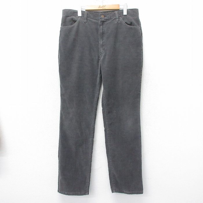 W36/古着 ラスラー コーデュロイ パンツ メンズ 80s 濃グレー 25feb18 中古 ボトムス ロング