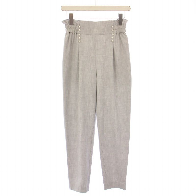 ルネ Rene テーパードパンツ スラックス イージー ウエストゴム パール  