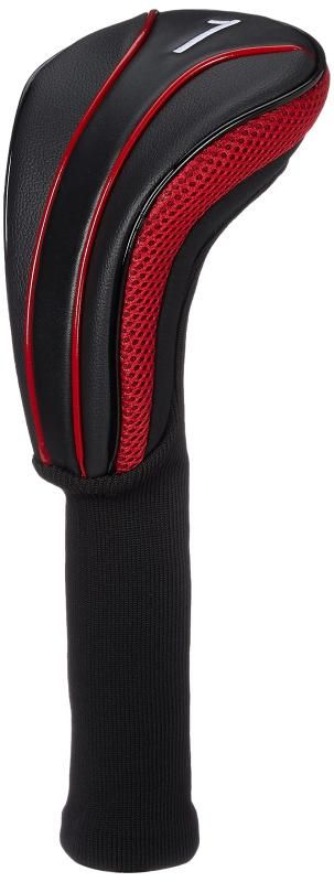 LEZAX(レザックス) TEE-OFF ヘッドカバー ドライバー用  TOHC-6551 ブラック×レッド 2zzhgl6 TEE-OFF（ティーオフ） ドライバー用ヘッドカバー TOHC-6551(DR
