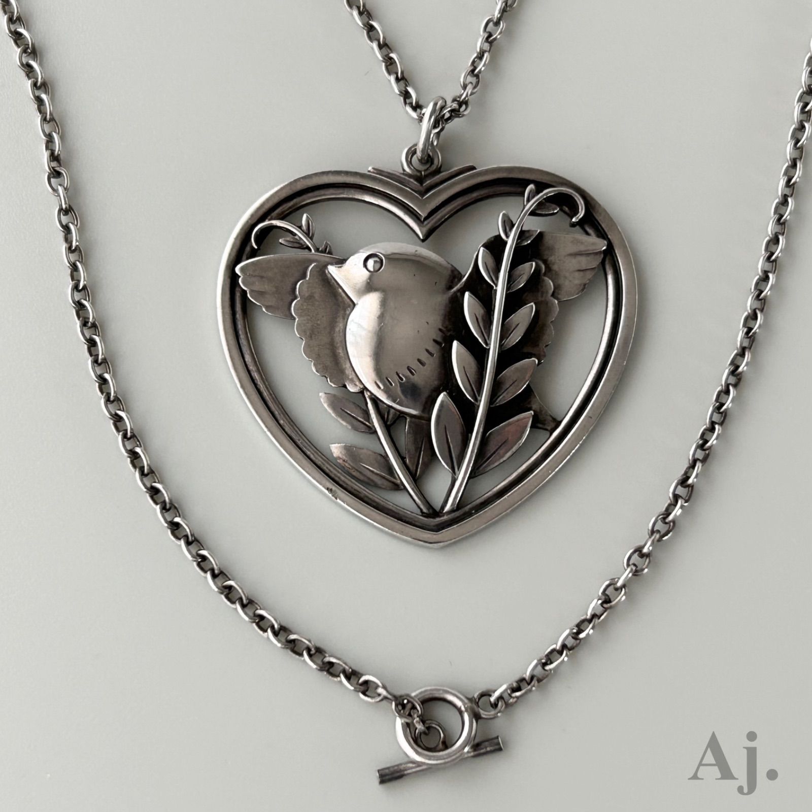 ジョージジェンセン ペンダント97 鳩と麦(ハート)