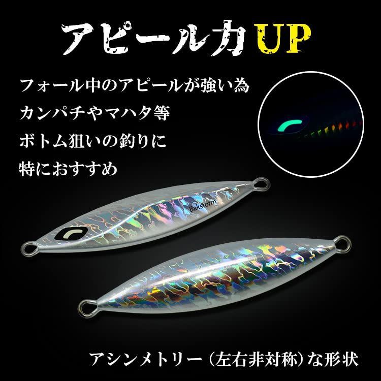 新品 ルアー スロージギング ジギング メタルジグ ジグ 青物 300g ブリ 250g ヒラマサ 太刀魚 200g カンパチ ハタ 150g サワラ 100g 釣り具 BAKSTORM スローフォールウイング バクスト