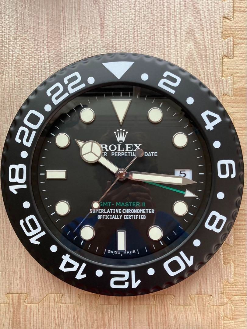 希少　海外販促用ROLEX 掛け時計 デイトGMTマスターⅡ Ｇ/Ｂベゼル 希少 海外販促用ROLEX 掛け時計 デイトGMTマスターⅡ G/Bベゼル