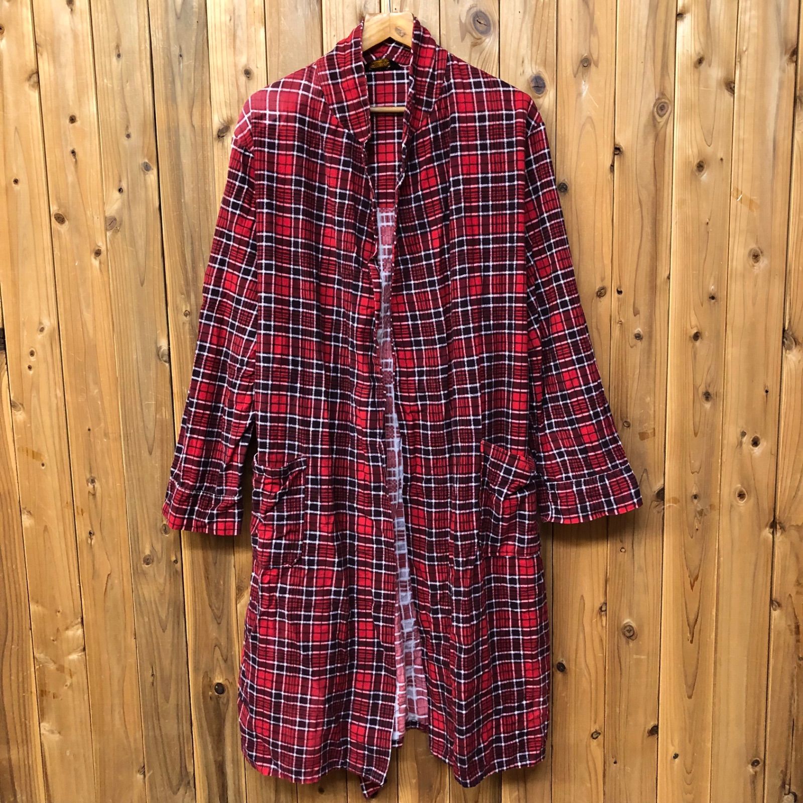 60 s |Leisure Robe ヴィンテージ ガウンコート フランネルローブ ハウスコート タータンチェック ロングコート 羽織 ヴィンテージ 古着