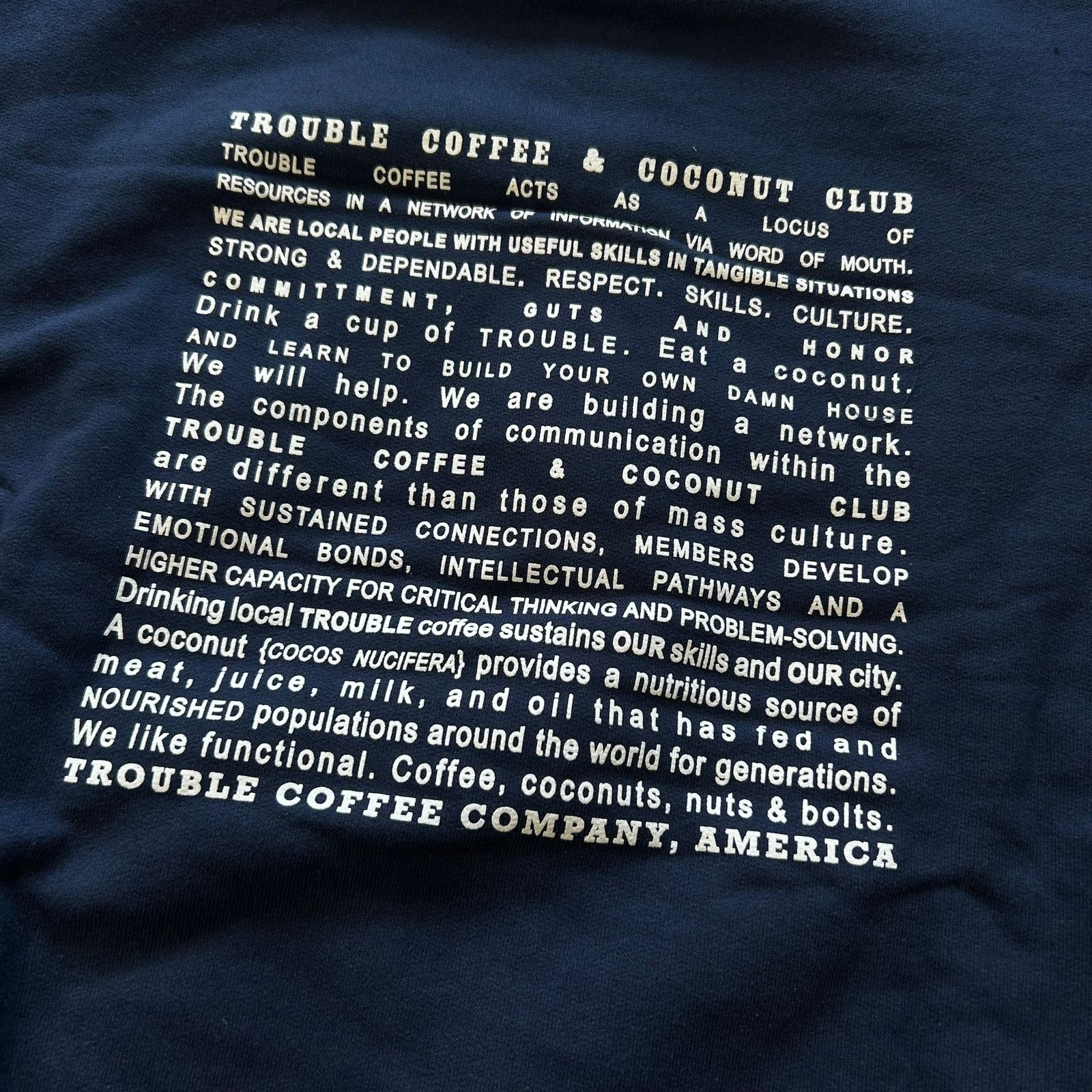 TROUBLE COFFEE ZIP HOODY NVY M トラブルコーヒー パーカー - メルカリ