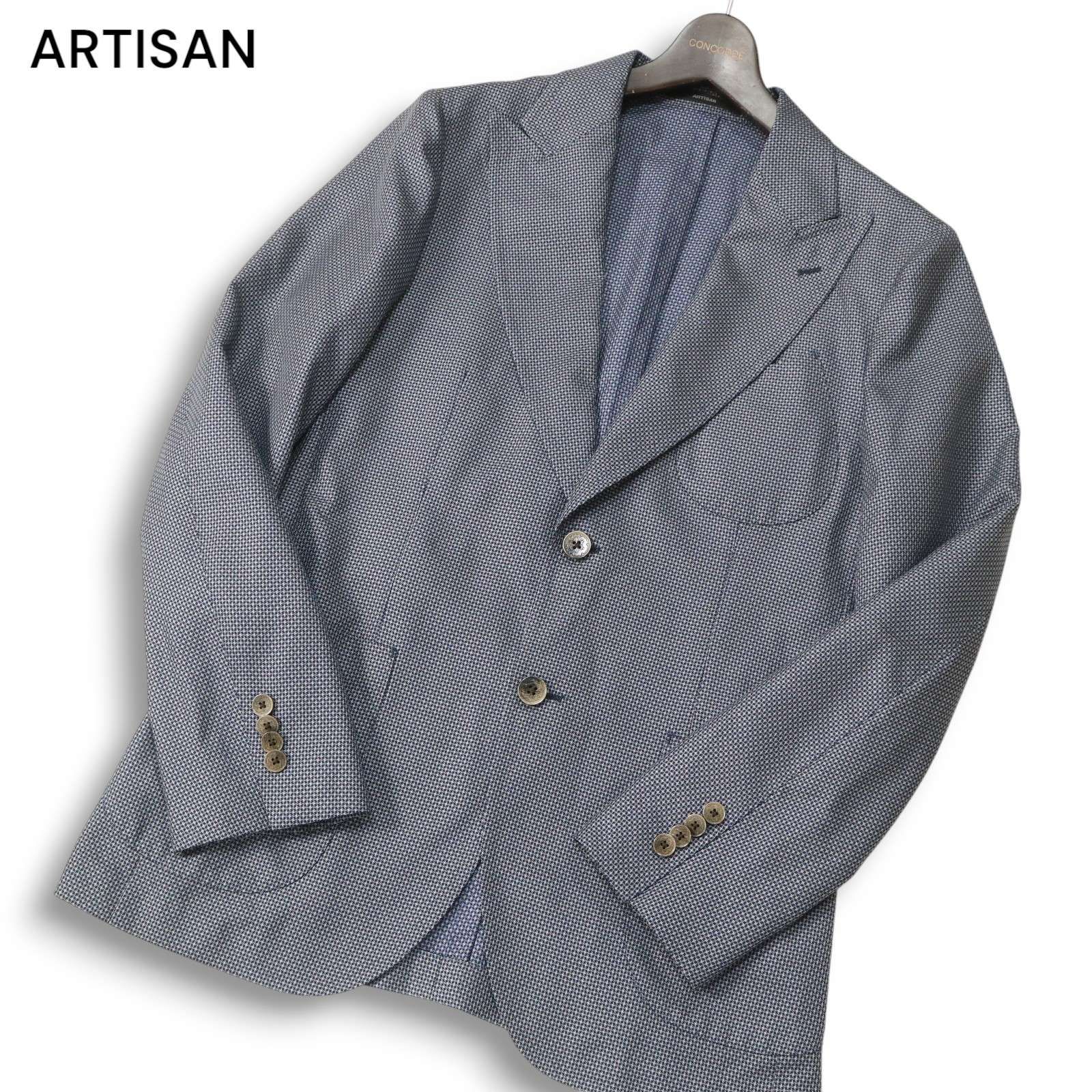 ARTISAN アルチザン 春夏 背抜き☆ 千鳥柄 シルク テーラード 
