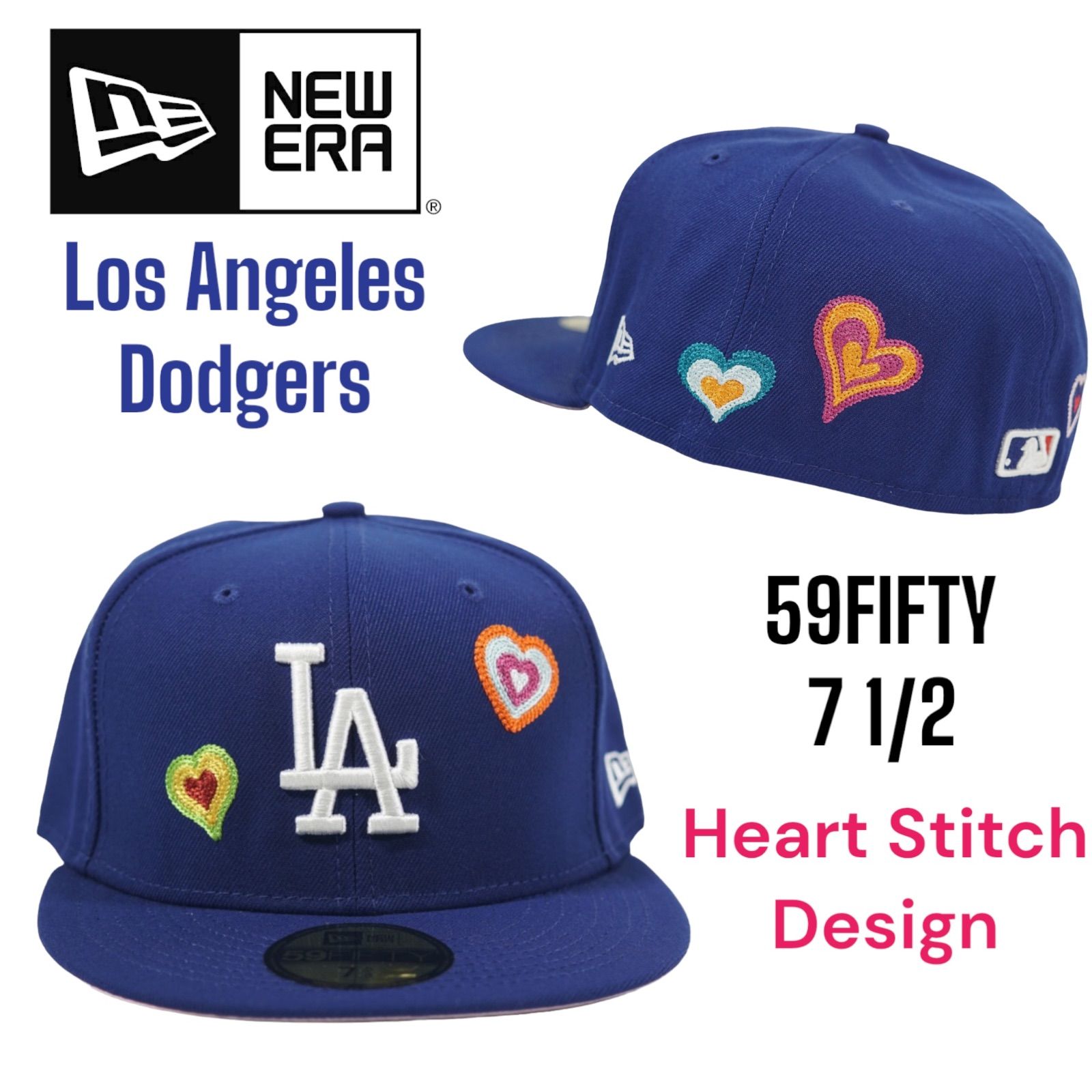 NEWERA 59FIFTY 7 1/2 ドジャース　ハートステッチ　キャップ NEWERA 59FIFTY FITTED CHAIN STITCH HEART CAPS 7 1/2