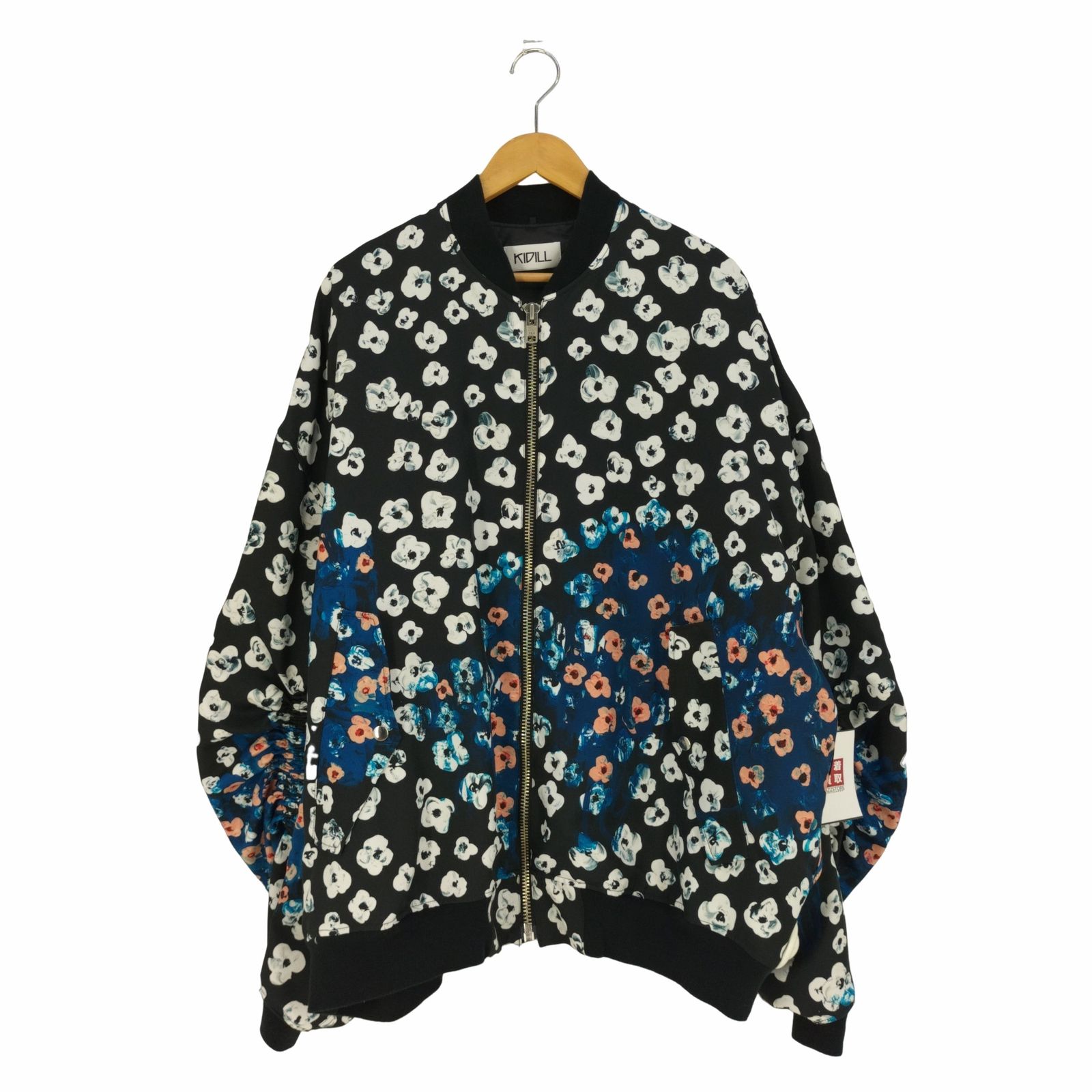 キディル KIDILL MA-1 JACKET TEXTILE DESIGN BY MAYA SHIBASAKI BLACK