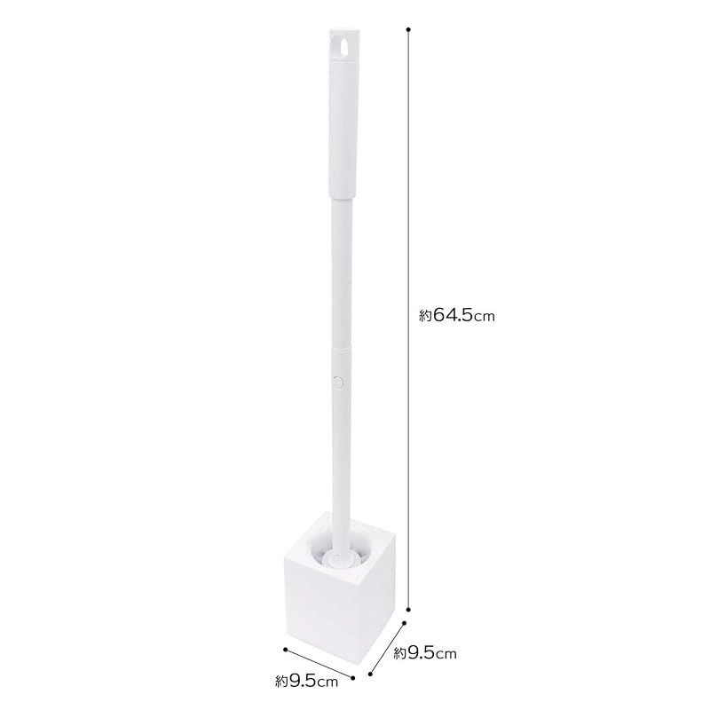 オーエ トイレブラシ ロング ケース 付き ブラシ 縦9.5×横9.5×高さ64.5 ホワイト 腰 らく かがまず 立ったまま お掃除 スリム 収納 1