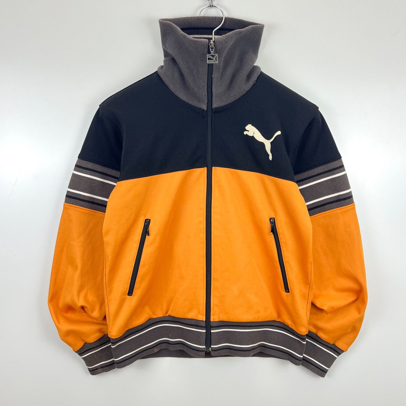 Y2K PUMA プーマ トラックジャケット グリーン レトロ リブライン 古着