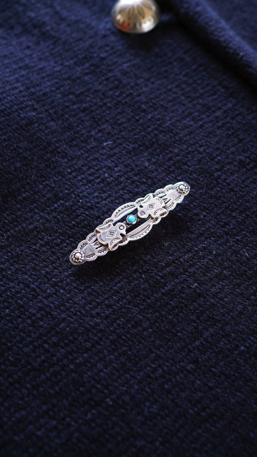 希少 ナバホ サンダーバード シルバー ターコイズ ブローチ ターコイズ