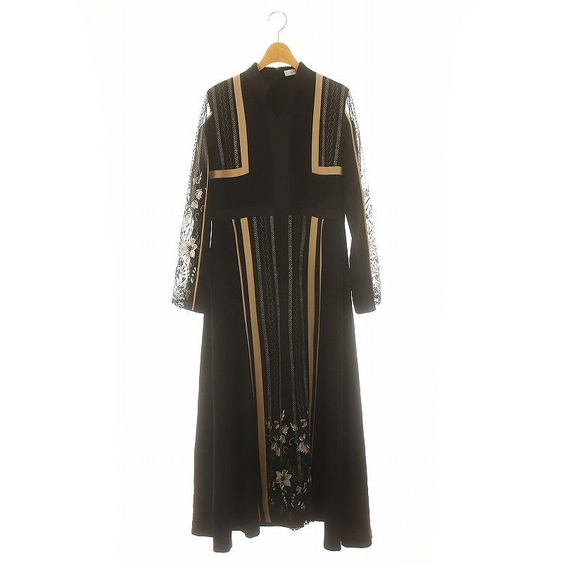 ミューラル MURRAL Framed flower dress ワンピース ロング 長袖 