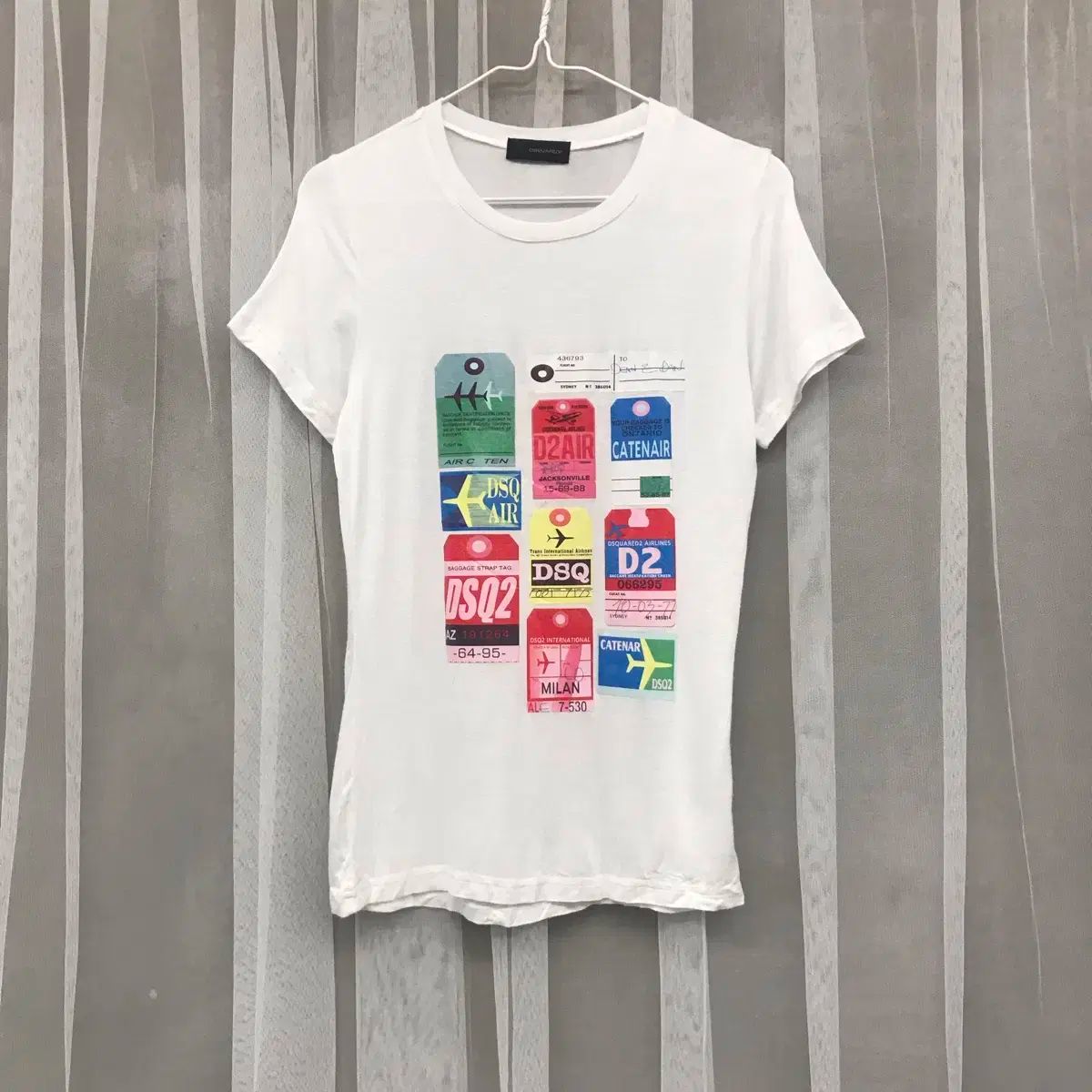 DSQUARED2 - ディースクエアード DSQUARED2 Tシャツ カットソー 半袖 ショートスリーブ オーバーサイズ トップス レディース XXS ホワイト/レッド DSQUARED ディースクエアード Tシャツ・カットソー XXS 赤
