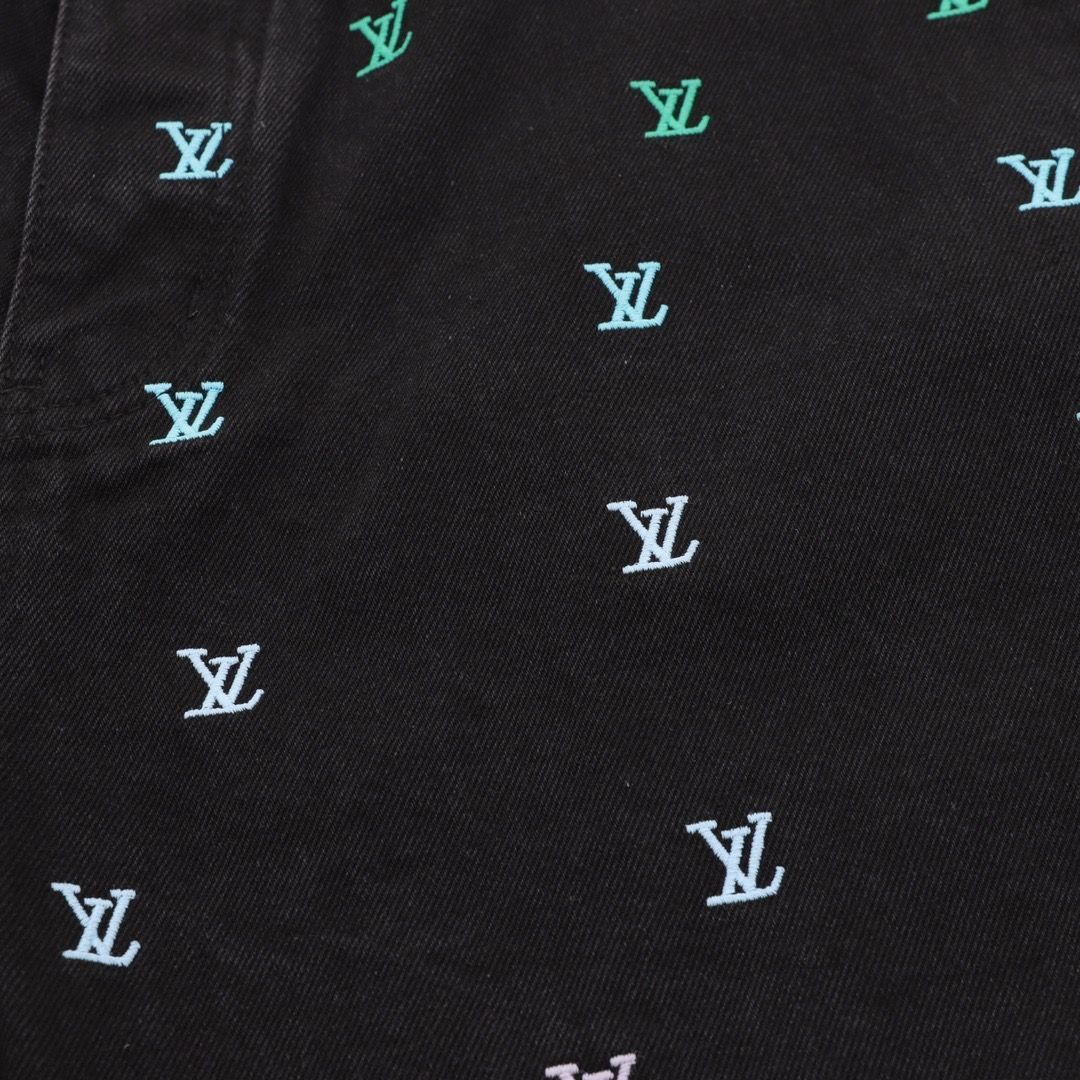 【芸術的な刺繍がオシャレ♪】LV バミューダショーツ 今日特価】LOUIS VUITTON 2025SS グラデーション刺繍デニム