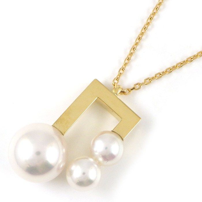 タサキ 田崎真珠 TASAKI ネックレス バランス ノート P-16537 あこや真珠 5.0-8.5mm珠 K18YG