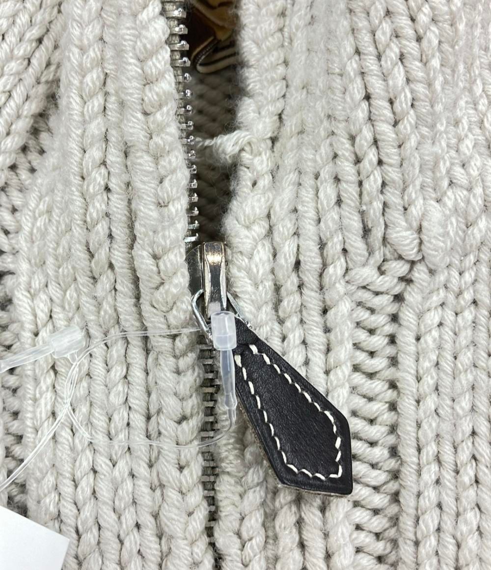 エルメスカシミヤシルクカーディガン エルメス HERMES ツイルレーヌ レイヤードカーディガン 38