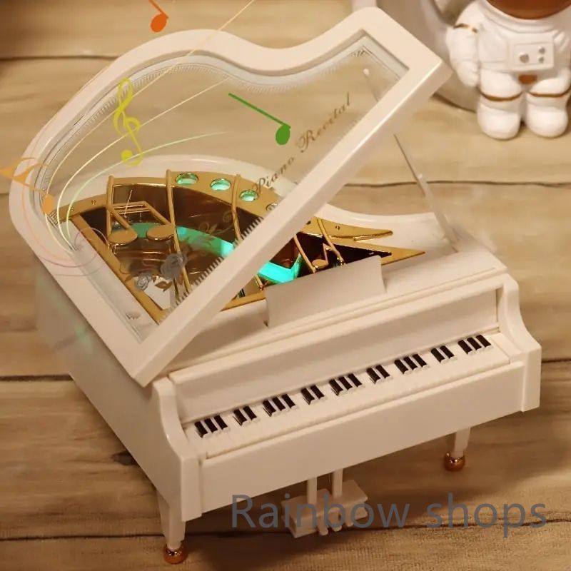 【新品未使用】クリエイティブロマンチックピアノ音楽箱（ライト付き）tgvcp31