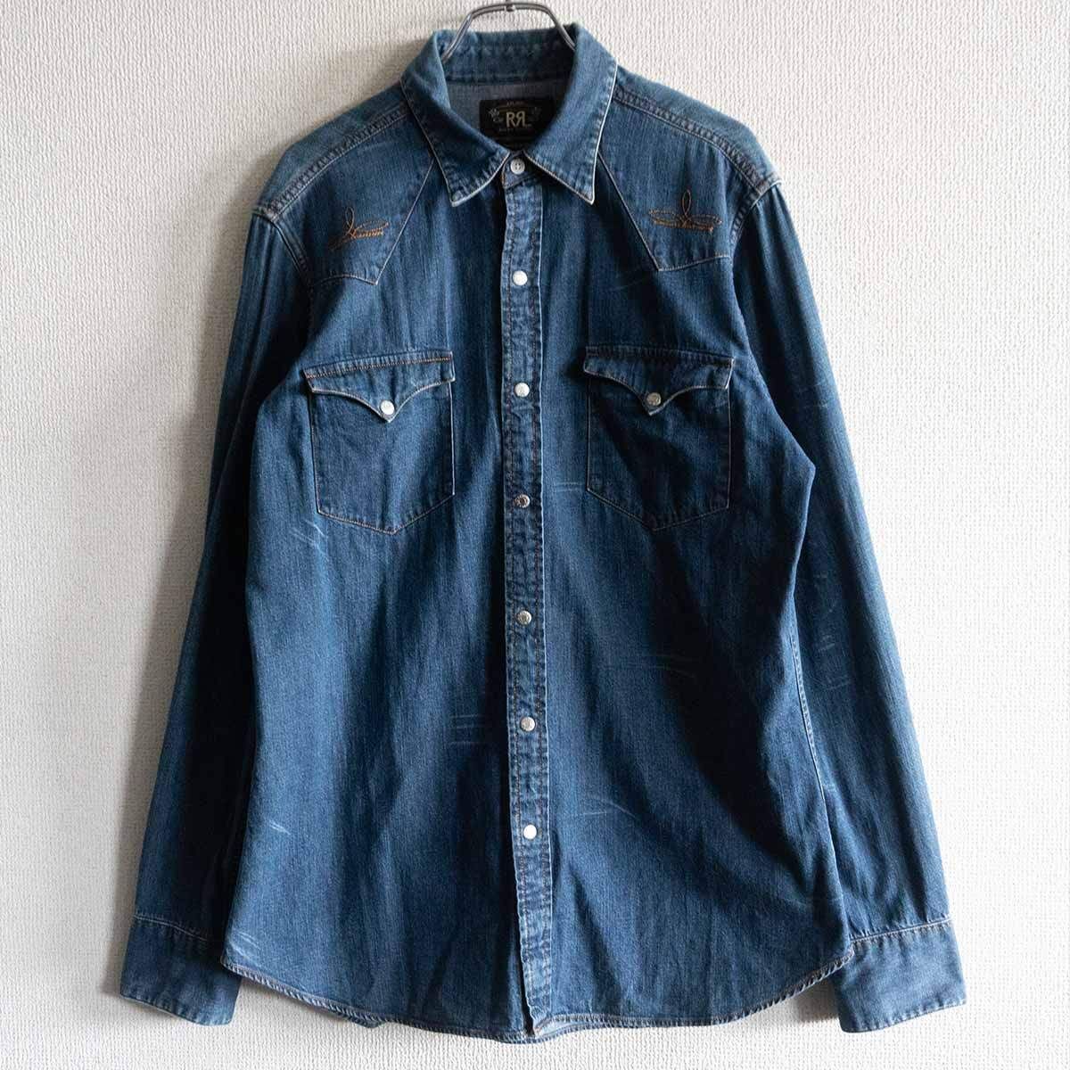 名作 RRL DENIM WESTERN SHIRTS M デニムウエスタンシャツ ダブルアールエル 25100789