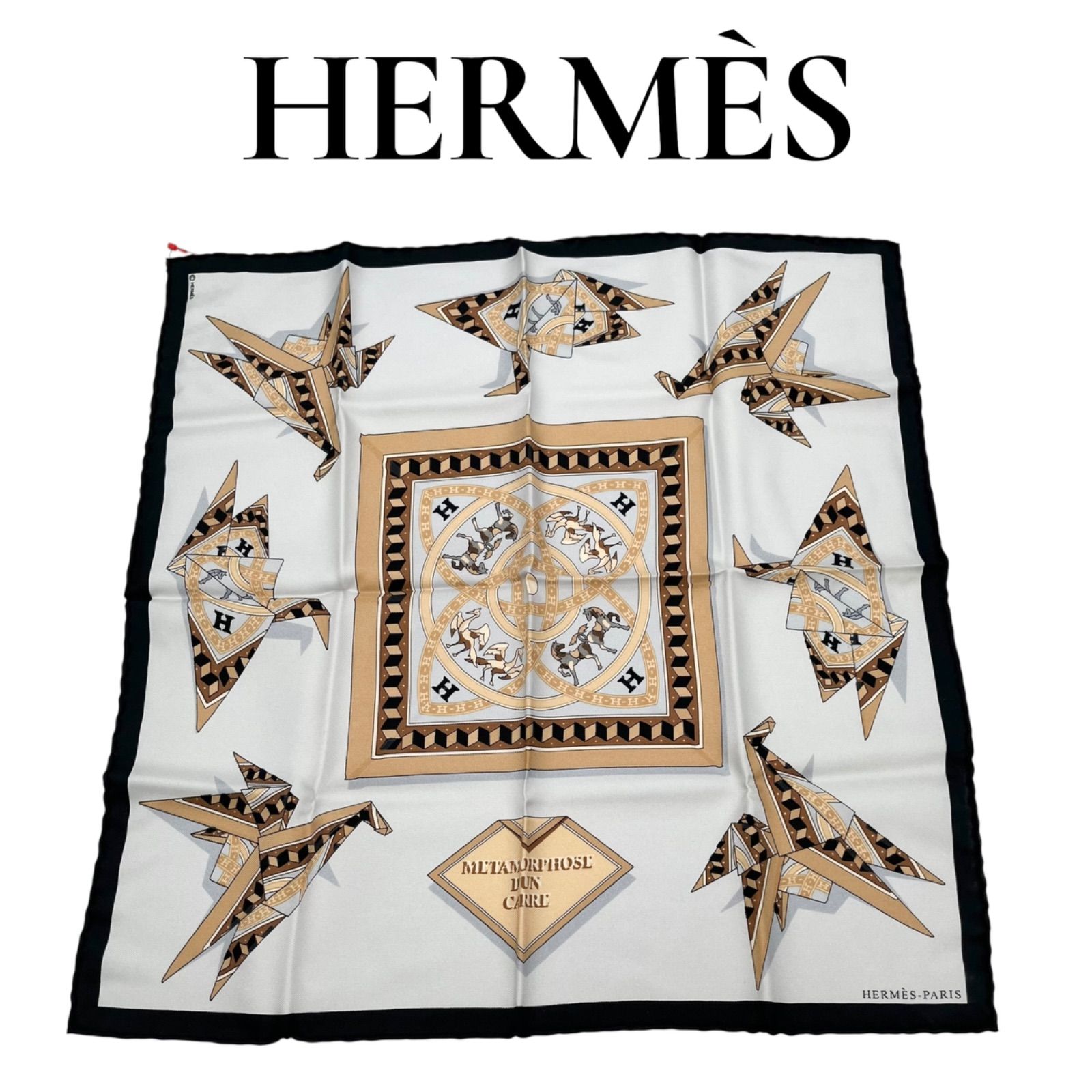 極美品✨エルメス　スカーフ　ステップ美術　プチカレ40 極美品✨エルメス スカーフ ステップ美術 プチカレ40