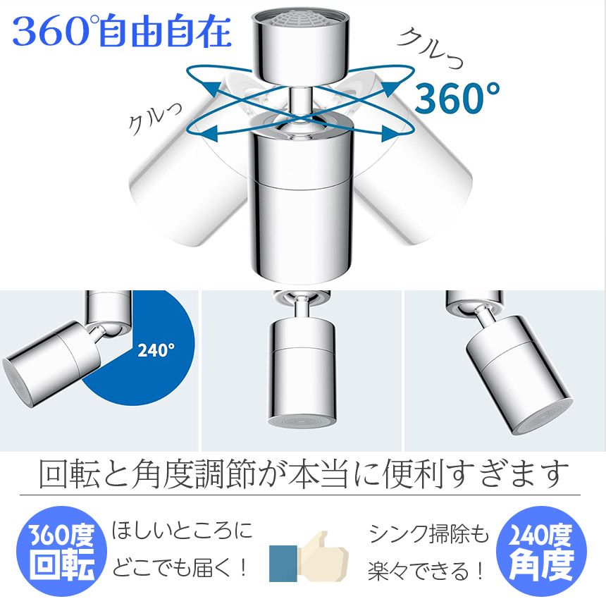 キッチンシャワーヘッド 2種切り替え 2個セット 蛇口シャワー 蛇口に取り付けるだけ 簡単取り付け 節水 ノズル 首振り 2モード 台所 360度回転  切り替え 流し 水道 水栓 360° 冷温 ペットシャンプー キッチン 洗面台 シャワーヘッド 泡沫器 - メルカリ