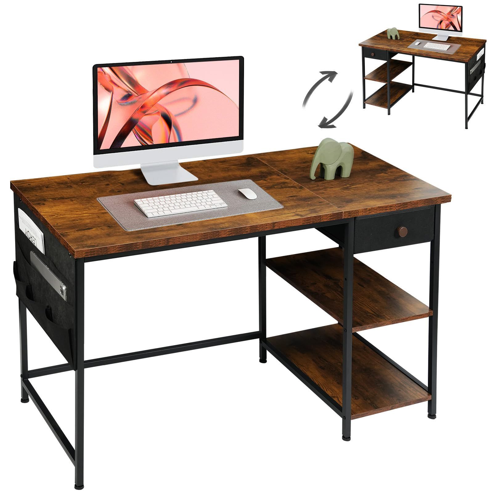 YeTom デスク パソコンデスク 机 pcデスク ?子 幅120cm computer desk ...