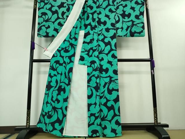 平和屋着物▽上質な小紋 単衣 草花尽くし 正絹 逸品 CAAV3175ut