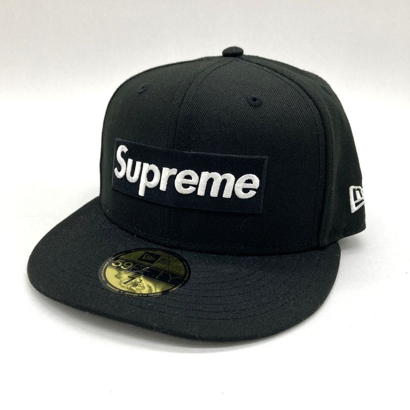 SUPREME NEWERA シュプリーム ニューエラ 帽子 BrushedwoolBOX CAP キャップ メンズ 58.7cm ブラック 小物 B15030◆