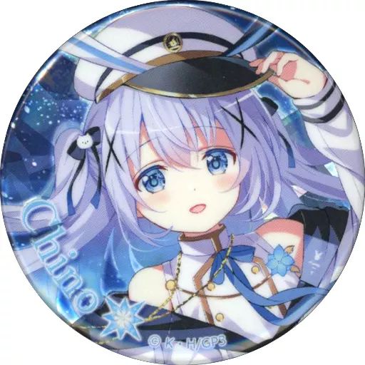 ご注文はうさぎですか？BLOOM　チノ　ホログラム　レア入り缶バッチ 中古】バッジ・ピンズ チノ(バストアップ) 「ご注文はうさぎですか