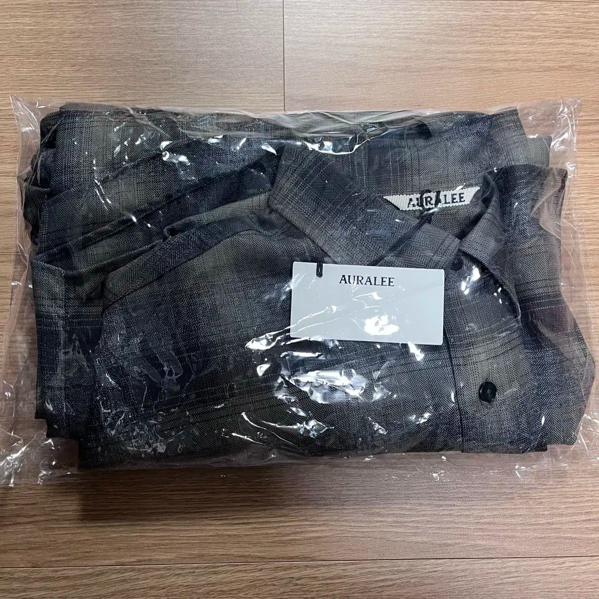 AURALEE(オーラリー) 24aw ウール チェック シャツ チャコールグレー 