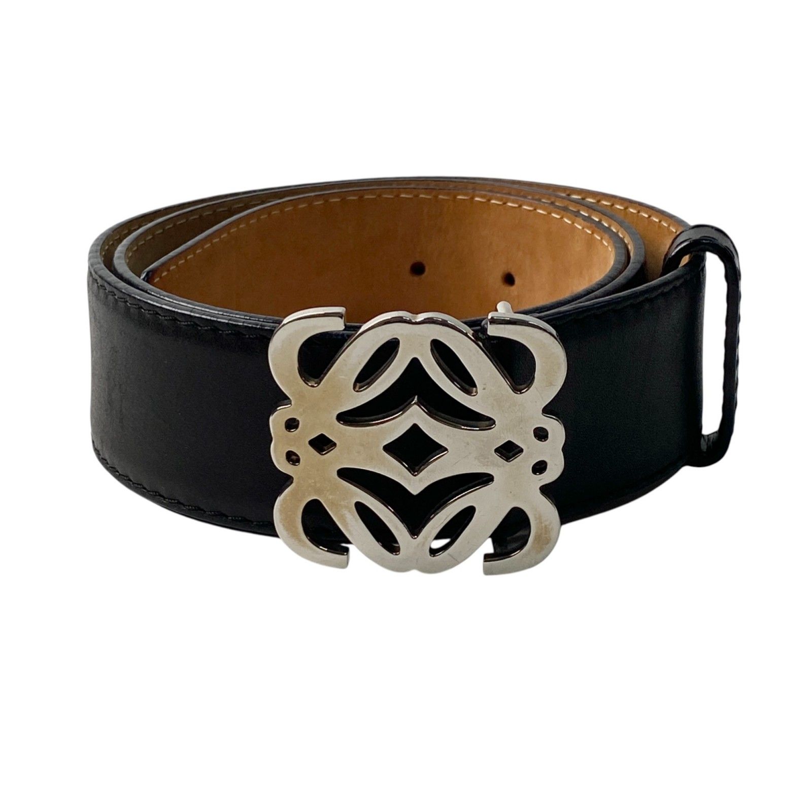 ロエベ LOEWE レディース ベルト アナグラム 黒 34-85 - メルカリ