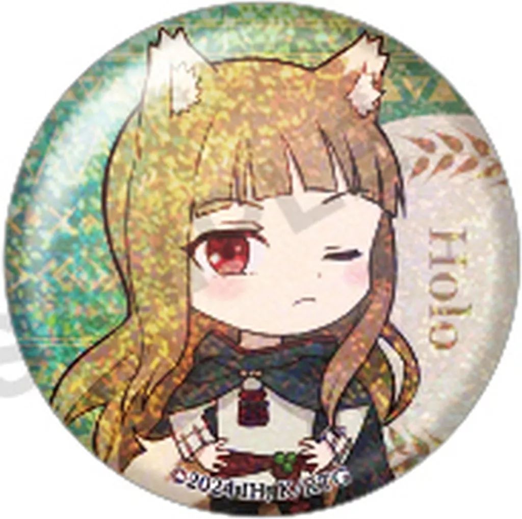 【レア】狼と香辛料　缶バッジ　ホロ 中古】バッジ・ピンズ ホロ(グリーン/ホログラム ver.) 「狼と香辛料