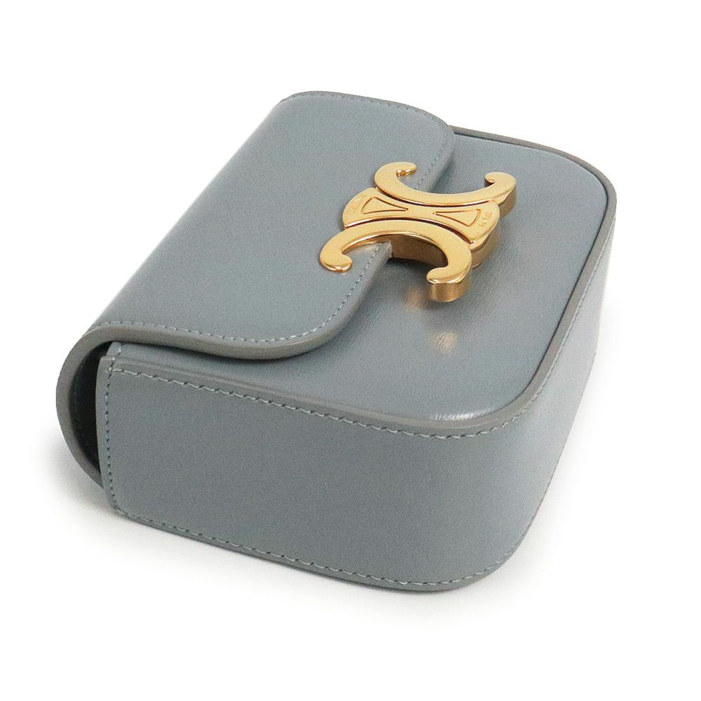 チェーン ショルダーバッグ クロード / シャイニーカーフスキン グレー