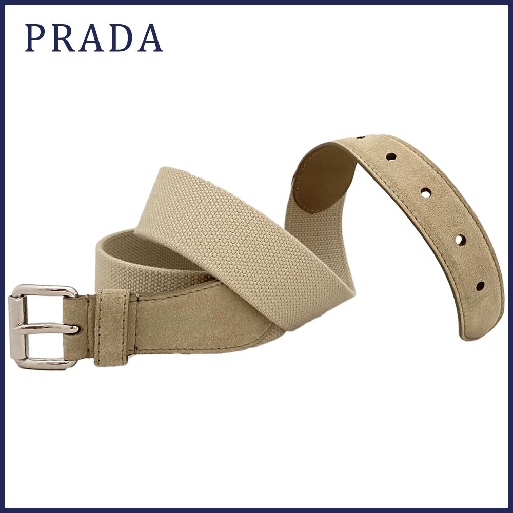 プラダPRADAメンズ キャンバスベルト ベージュ #90 2CN069 Amazon | [Prada] [プラダ] メンズ キャンバスベルト ベージュ