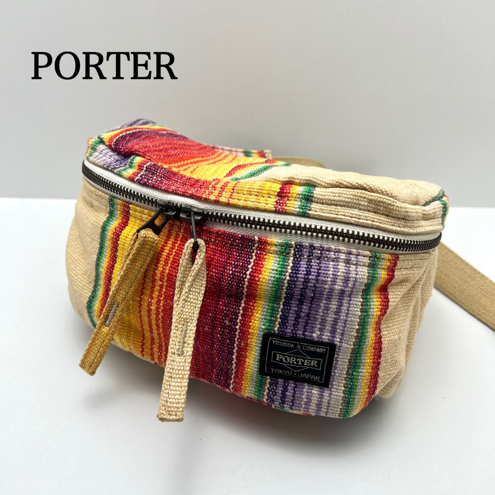 PORTER BEAMS artesania Guatemala fabric waist bag RARE ポーター
