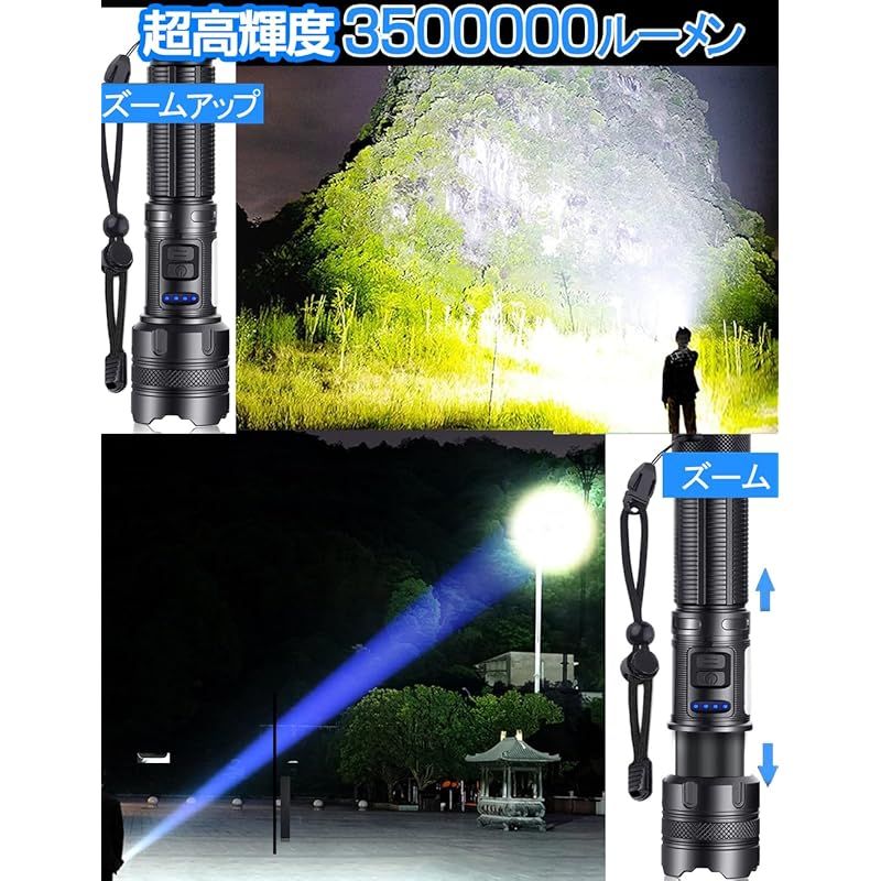 2024最新 ダブルキー】懐中電灯 led 強力 軍用 最強 超高輝度